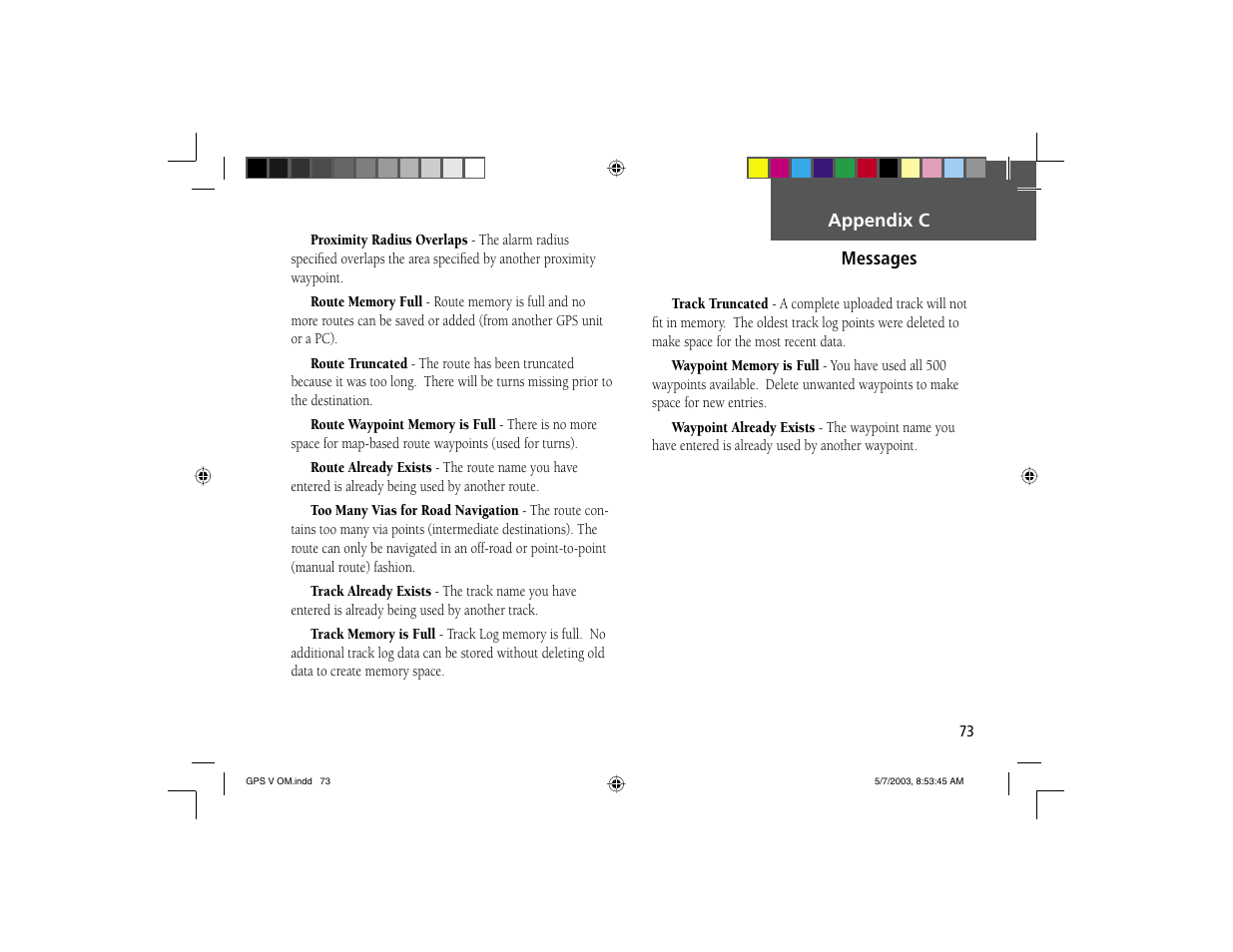 Garmin GPS V User Manual | Page 83 / 91