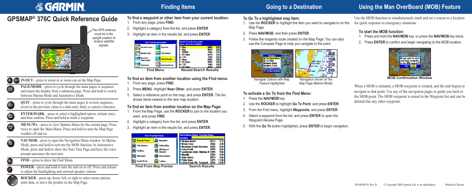 Garmin GPSMAP 376C User Manual | 2 pages