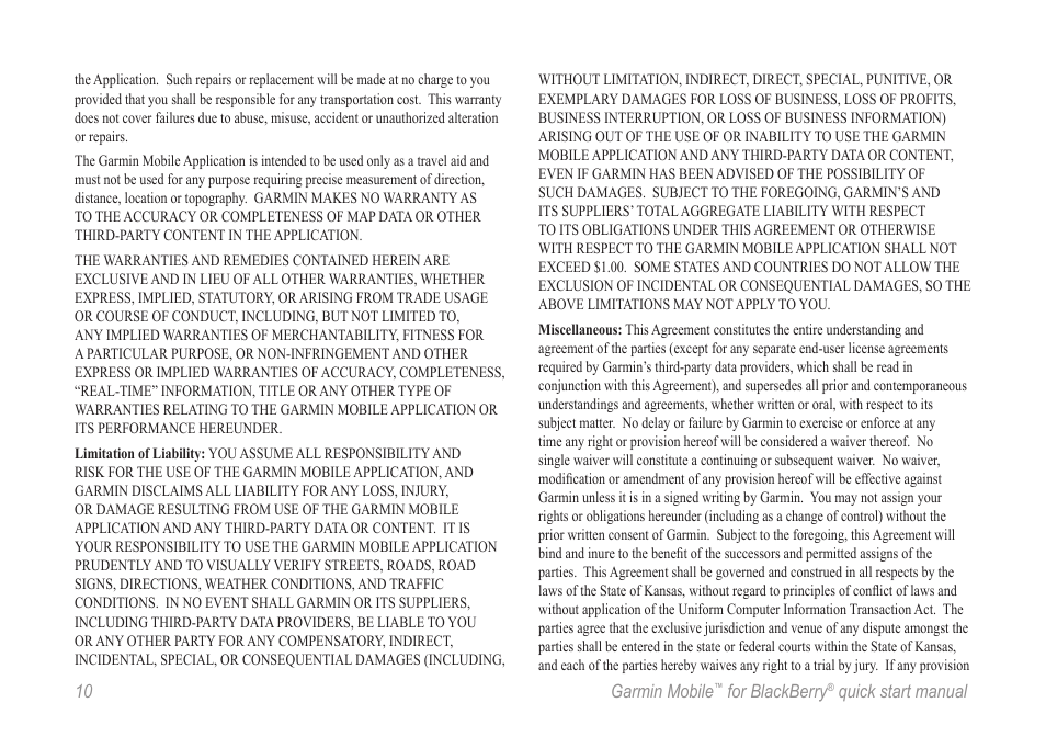 Garmin Mobile for BlackBerry User Manual | Page 10 / 12