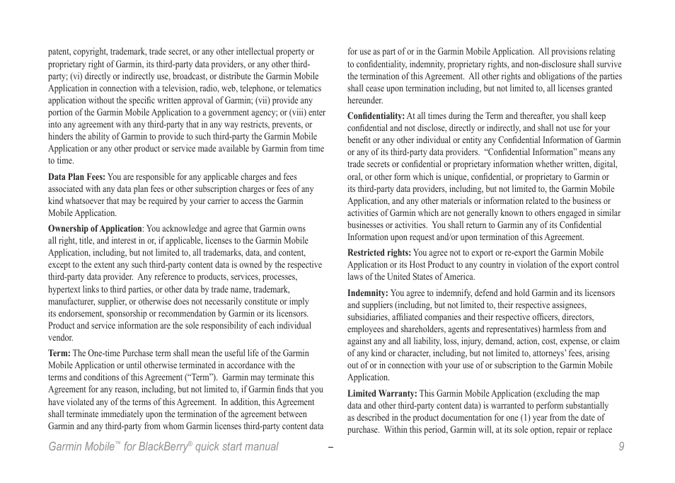 Garmin Mobile for BlackBerry User Manual | Page 9 / 12