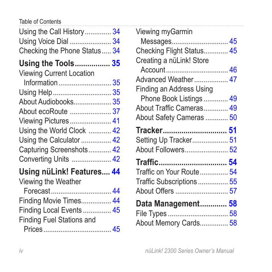 Garmin nuLink! 2390 User Manual | Page 4 / 86