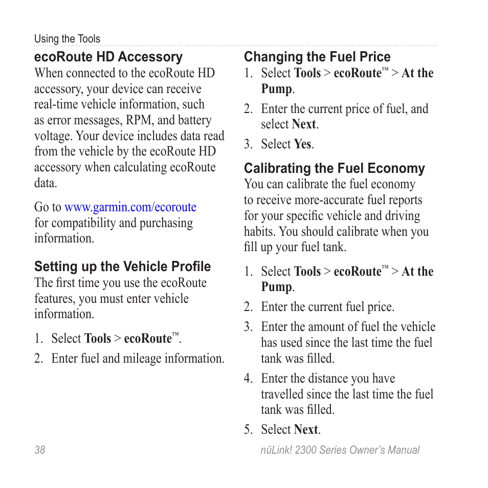 Garmin nuLink! 2390 User Manual | Page 44 / 86