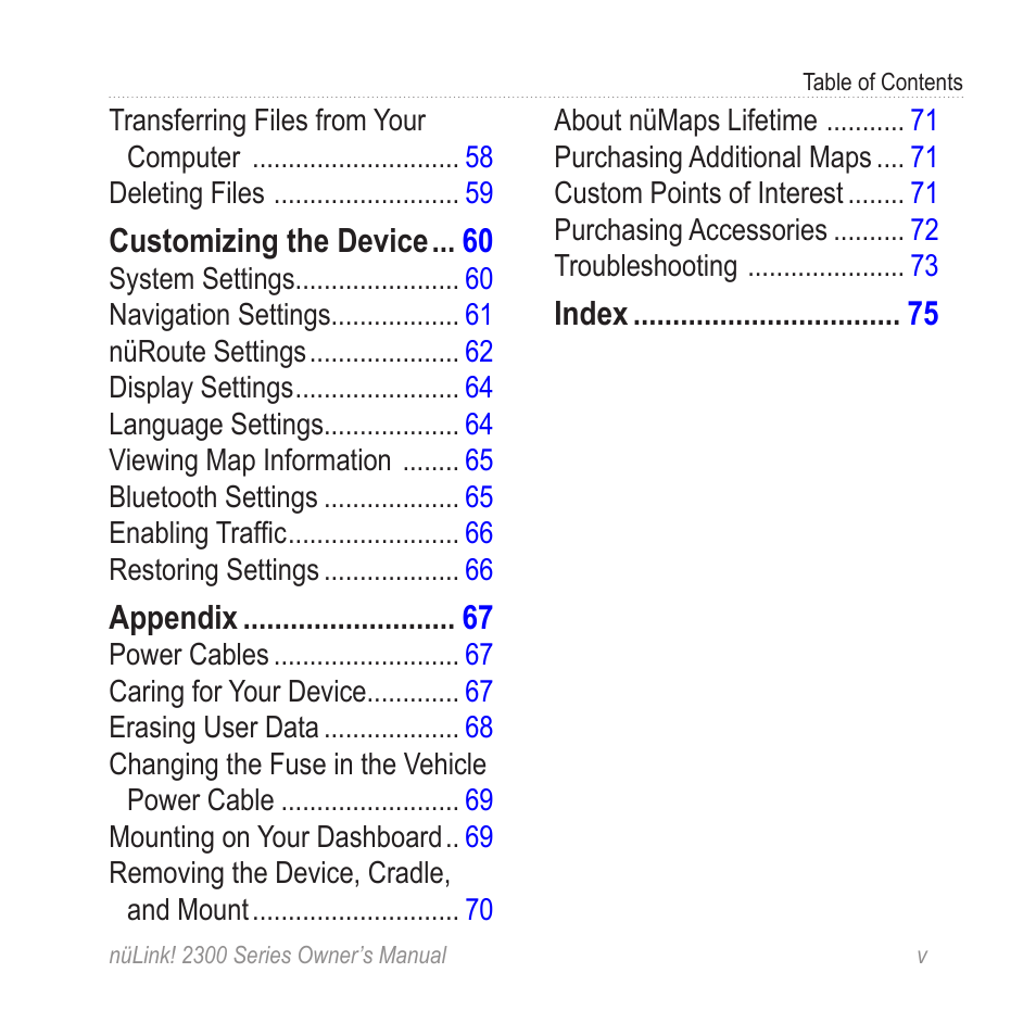 Garmin nuLink! 2390 User Manual | Page 5 / 86