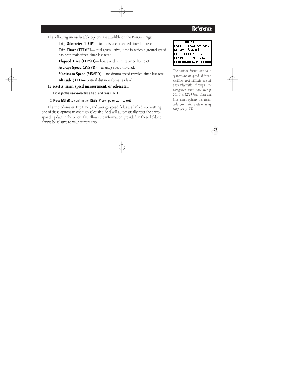 Reference | Garmin GPS II Plus User Manual | Page 33 / 108