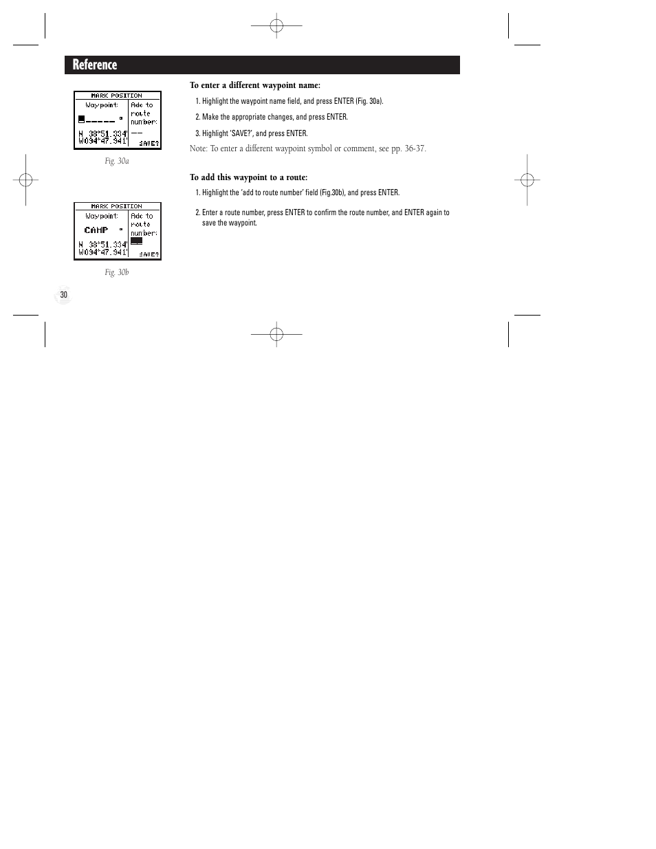 Reference | Garmin GPS II Plus User Manual | Page 36 / 108