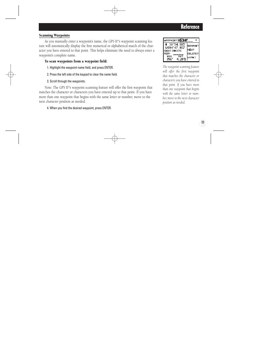 Reference | Garmin GPS II Plus User Manual | Page 45 / 108