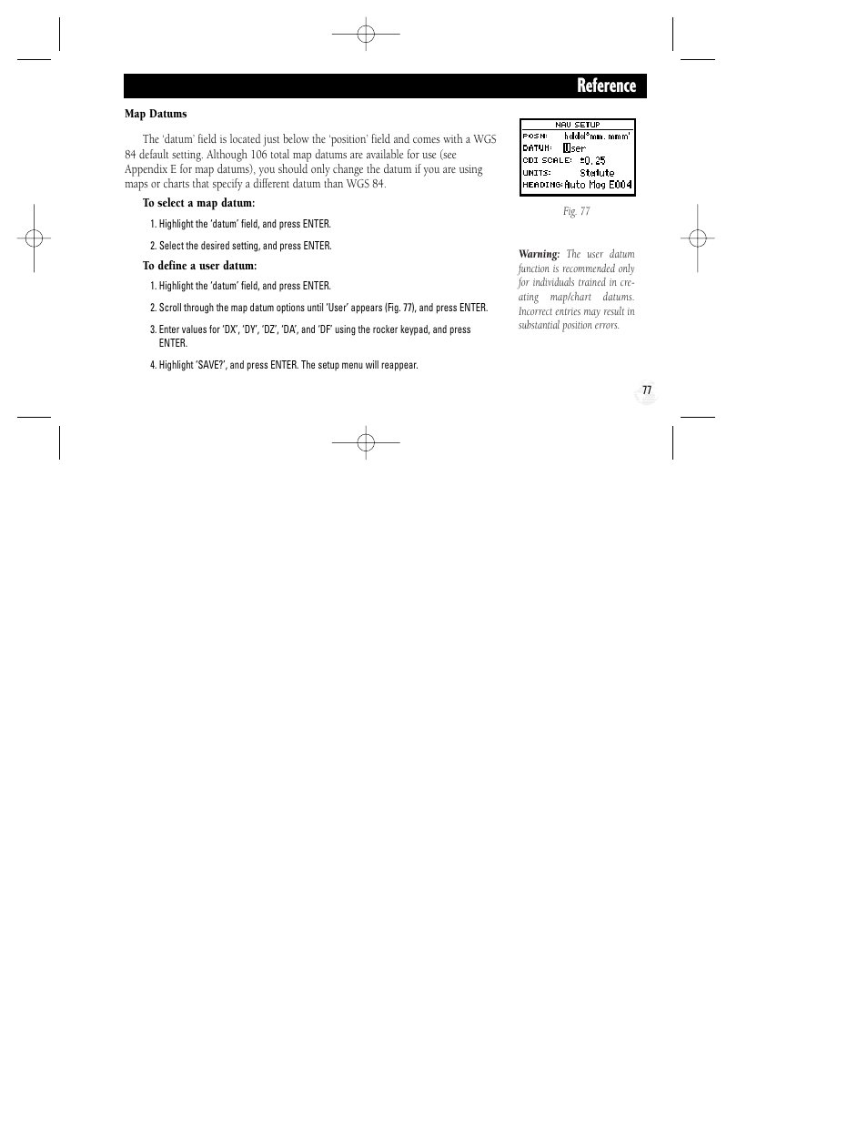 Reference | Garmin GPS II Plus User Manual | Page 83 / 108