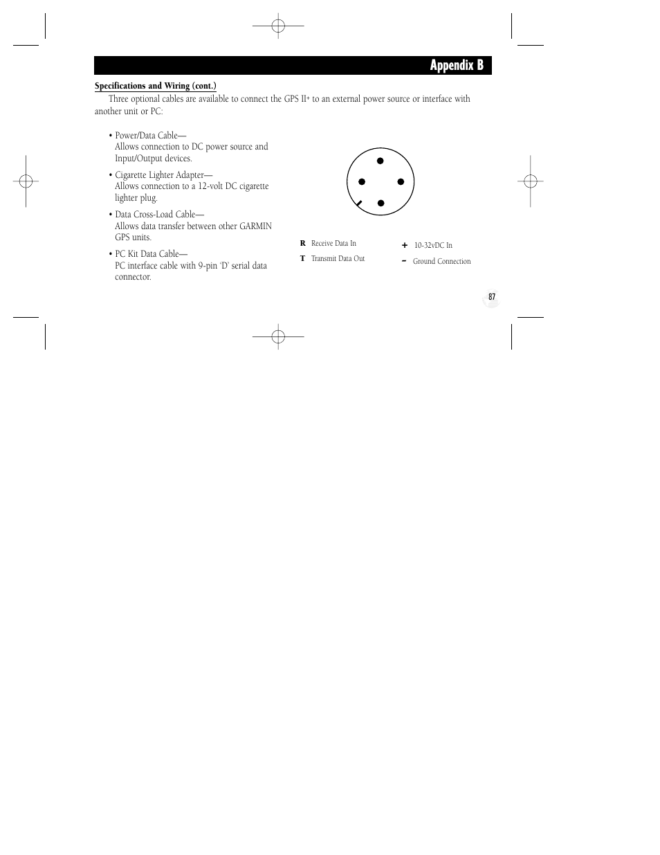 Appendix b | Garmin GPS II Plus User Manual | Page 93 / 108