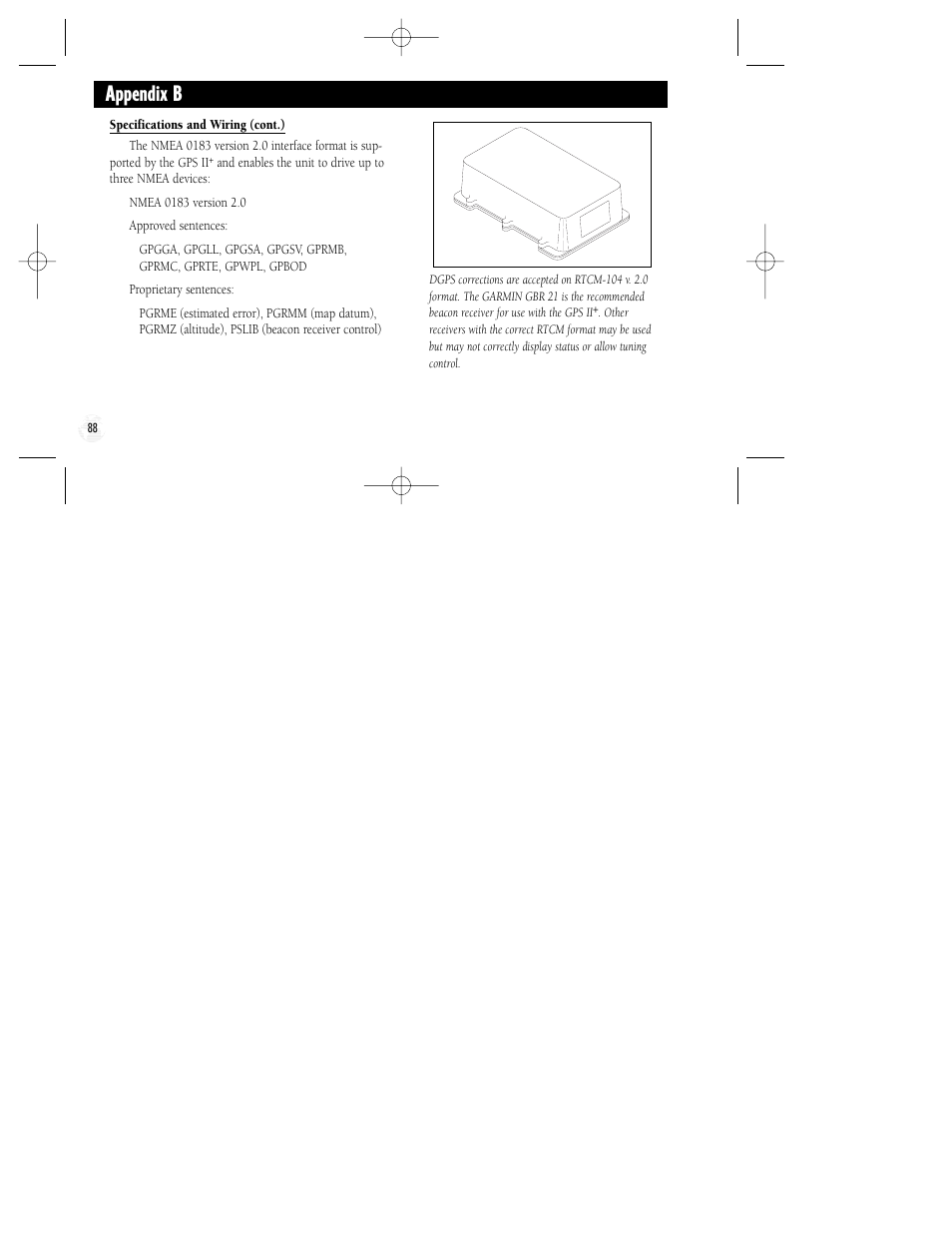 Appendix b | Garmin GPS II Plus User Manual | Page 94 / 108