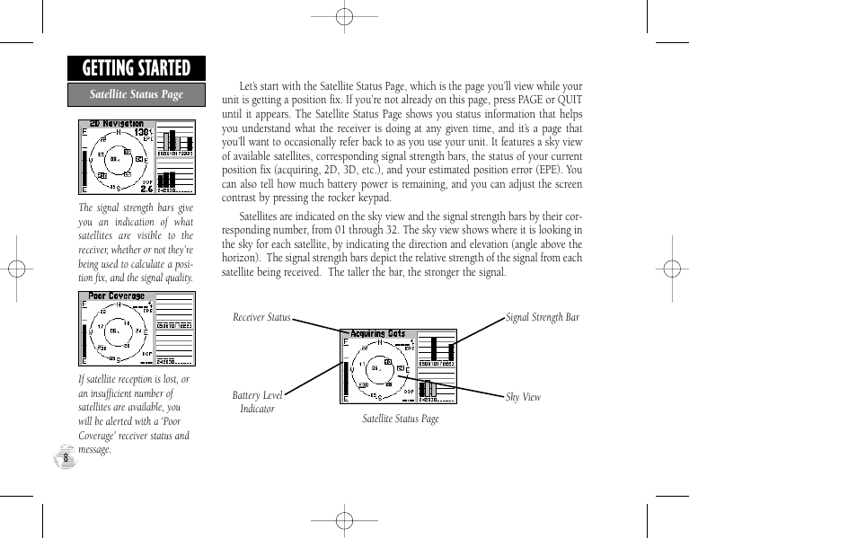 Getting started | Garmin GPS III User Manual | Page 16 / 100