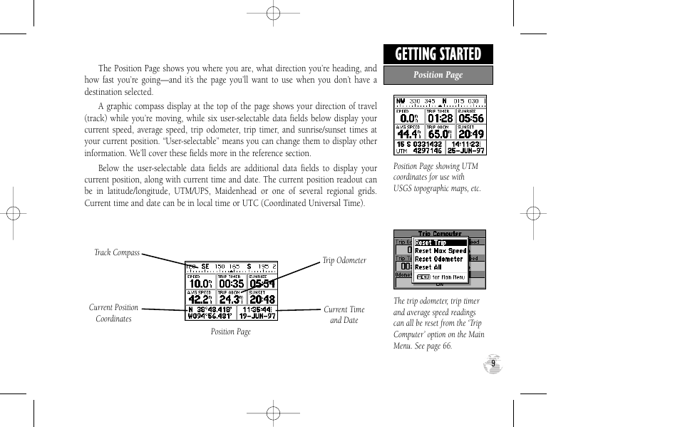 Getting started | Garmin GPS III User Manual | Page 17 / 100