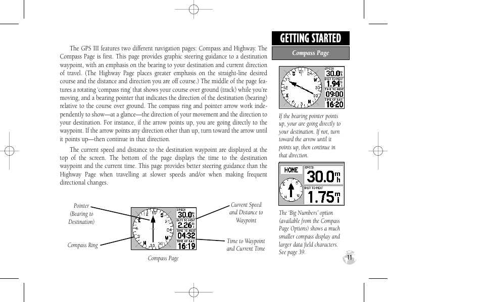 Getting started | Garmin GPS III User Manual | Page 19 / 100