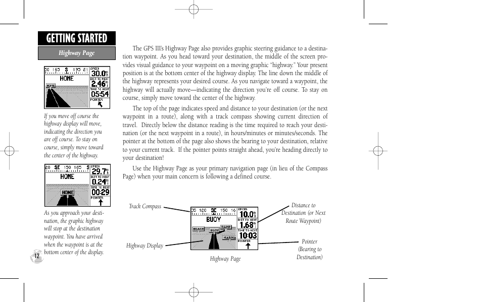 Getting started | Garmin GPS III User Manual | Page 20 / 100