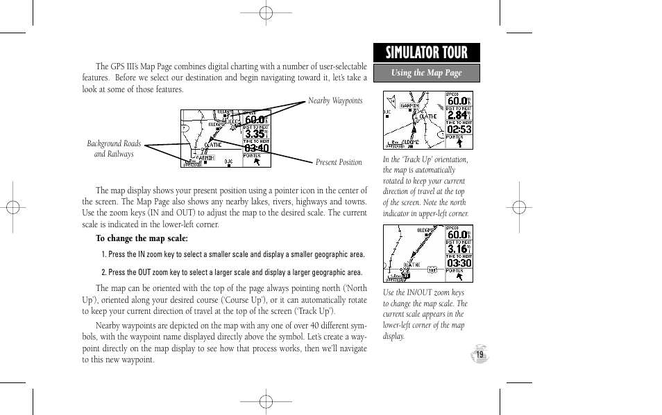 Simulator tour | Garmin GPS III User Manual | Page 27 / 100