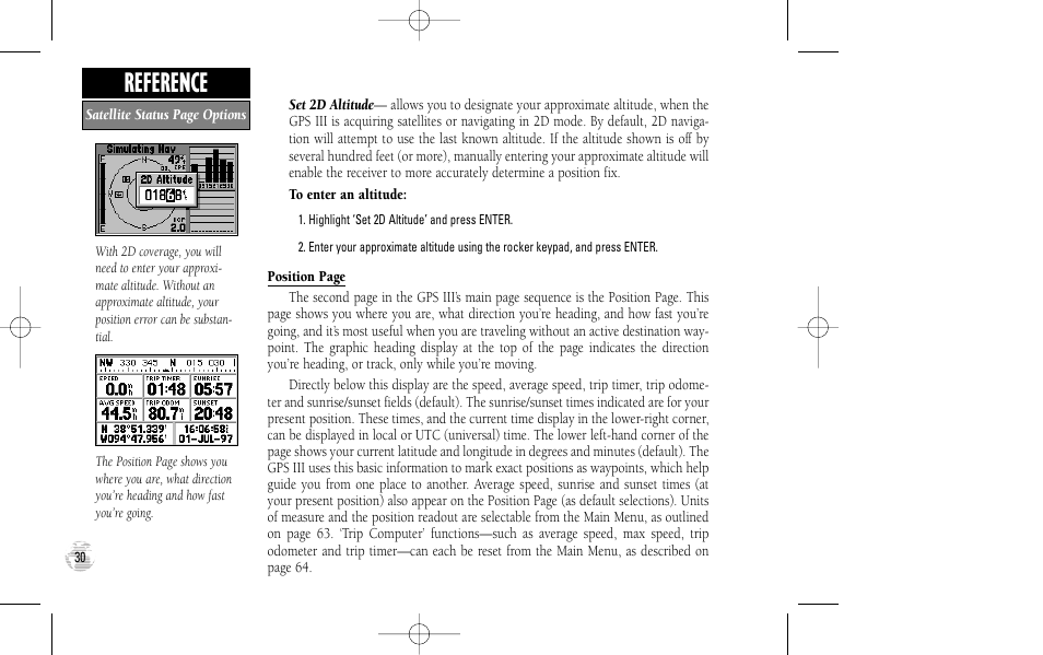 Reference | Garmin GPS III User Manual | Page 38 / 100