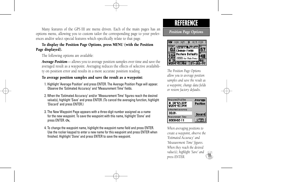 Reference | Garmin GPS III User Manual | Page 39 / 100