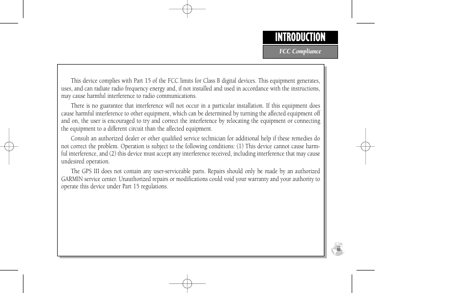 Introduction | Garmin GPS III User Manual | Page 5 / 100