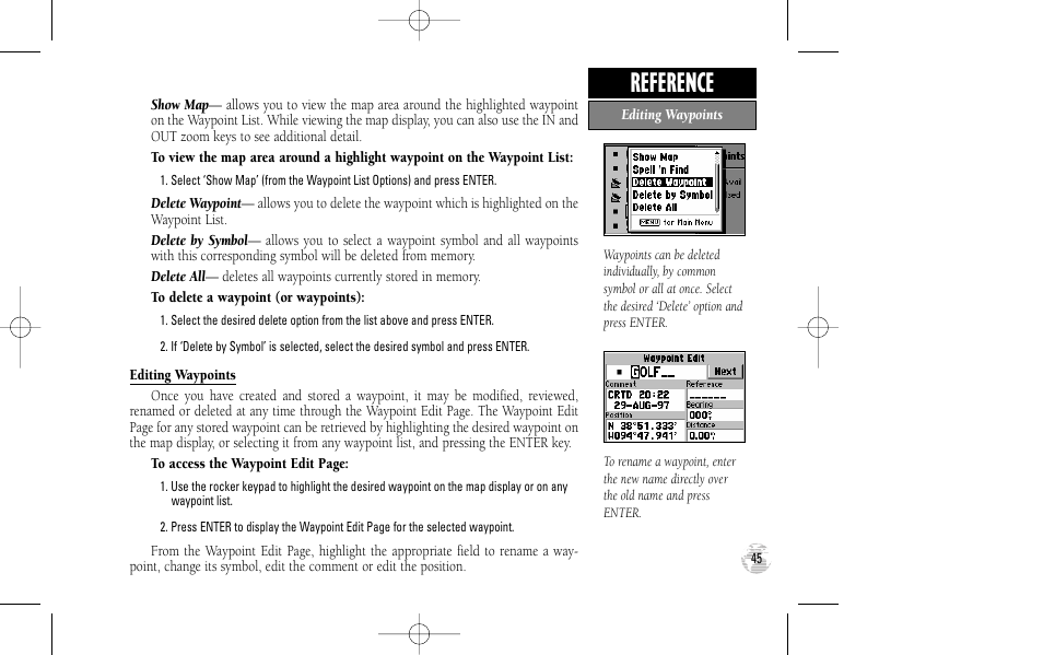 Reference | Garmin GPS III User Manual | Page 53 / 100