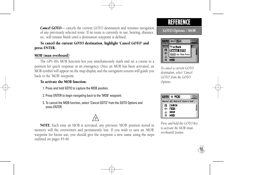 Reference | Garmin GPS III User Manual | Page 59 / 100