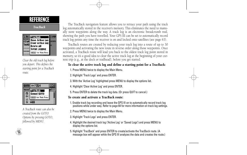 Reference | Garmin GPS III User Manual | Page 60 / 100