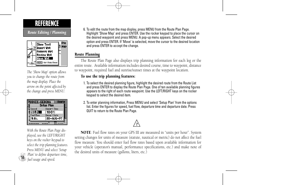 Reference | Garmin GPS III User Manual | Page 66 / 100