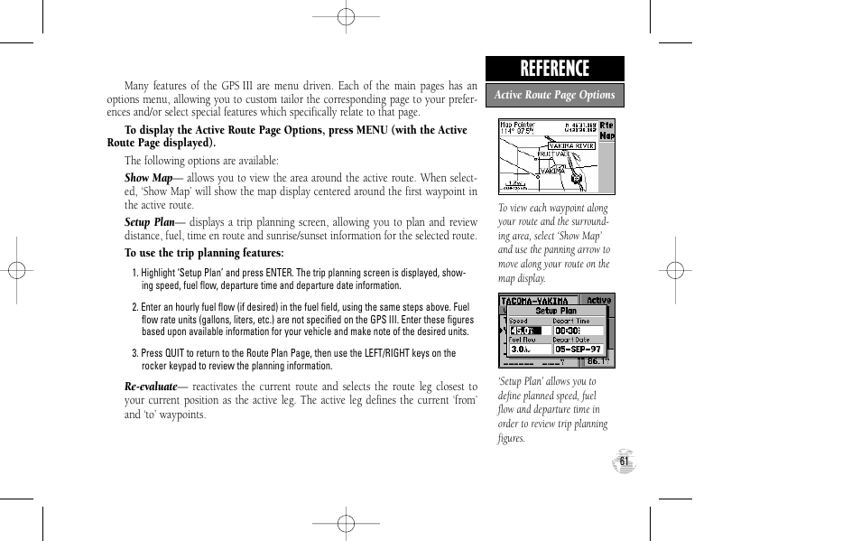 Reference | Garmin GPS III User Manual | Page 69 / 100