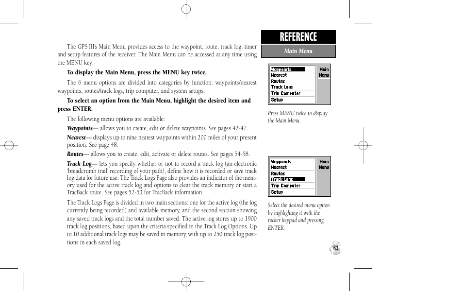 Reference | Garmin GPS III User Manual | Page 71 / 100