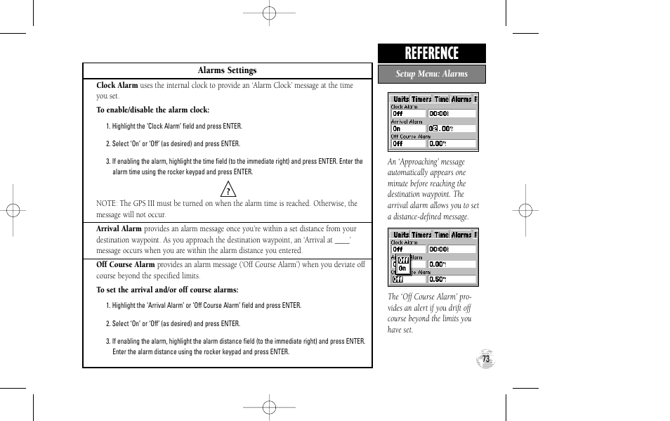 Reference | Garmin GPS III User Manual | Page 81 / 100