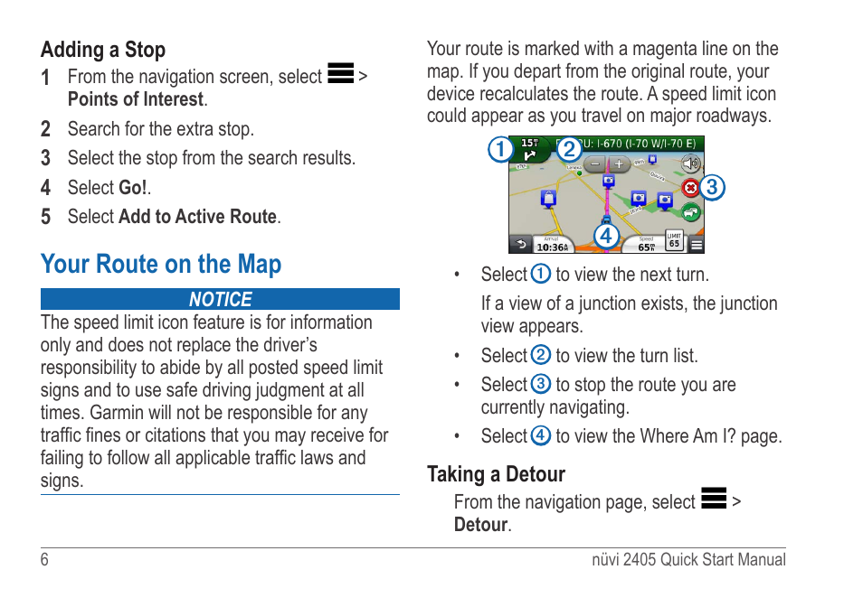 Your route on the map | Garmin nuvi 2595LT User Manual | Page 6 / 8