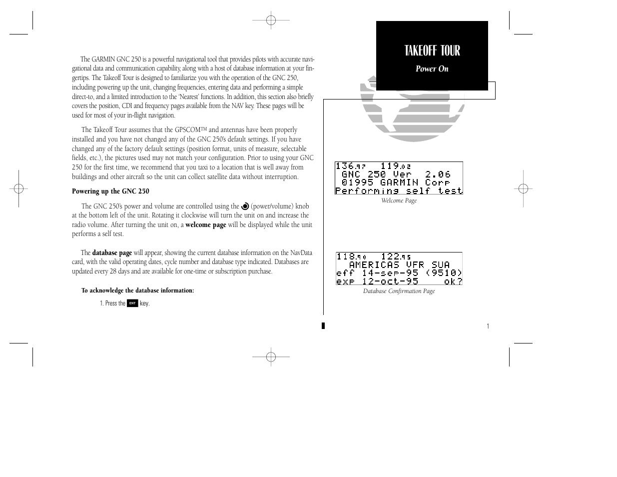 Takeoff tour | Garmin GNC 250 User Manual | Page 11 / 112