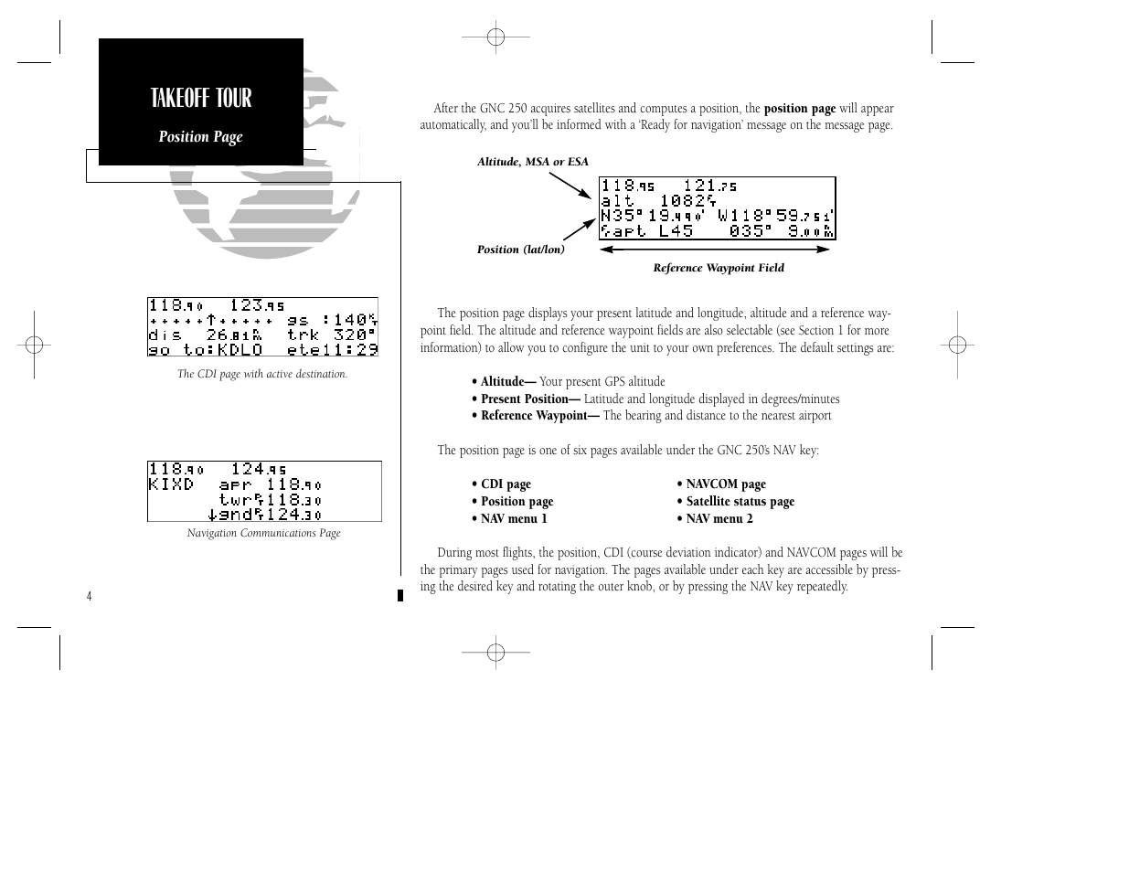 Takeoff tour | Garmin GNC 250 User Manual | Page 14 / 112