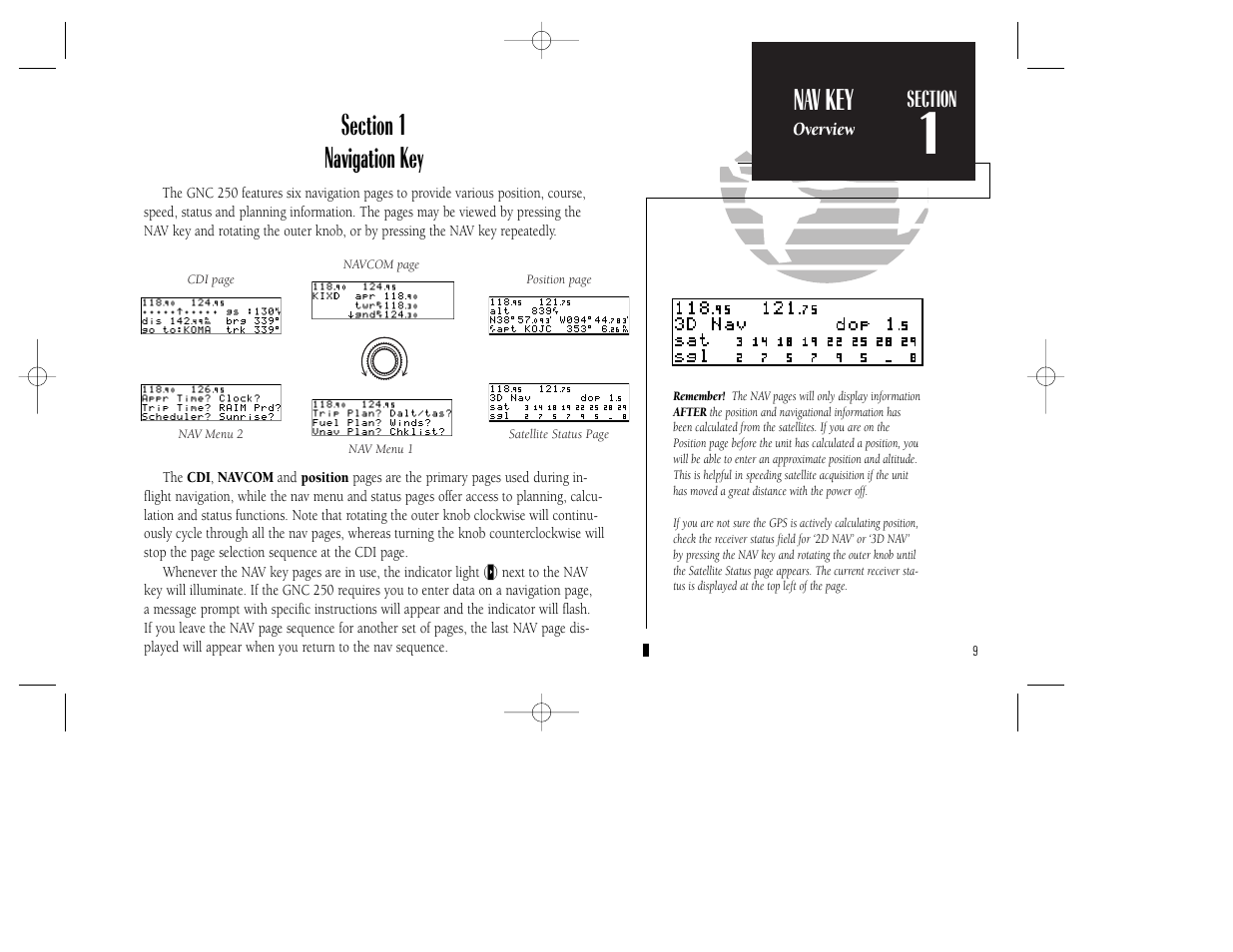 Reference, Nav key | Garmin GNC 250 User Manual | Page 19 / 112