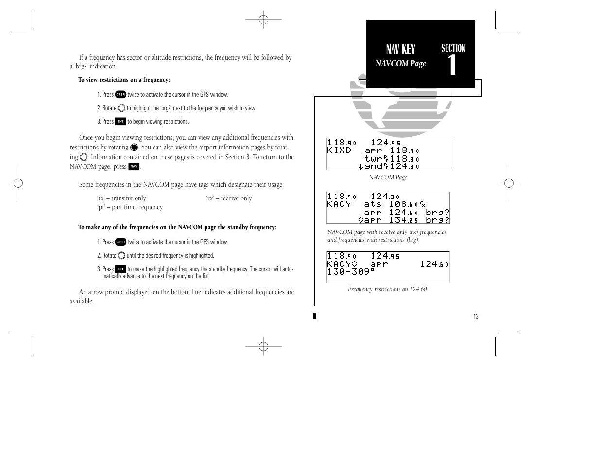 Reference, Nav key | Garmin GNC 250 User Manual | Page 23 / 112