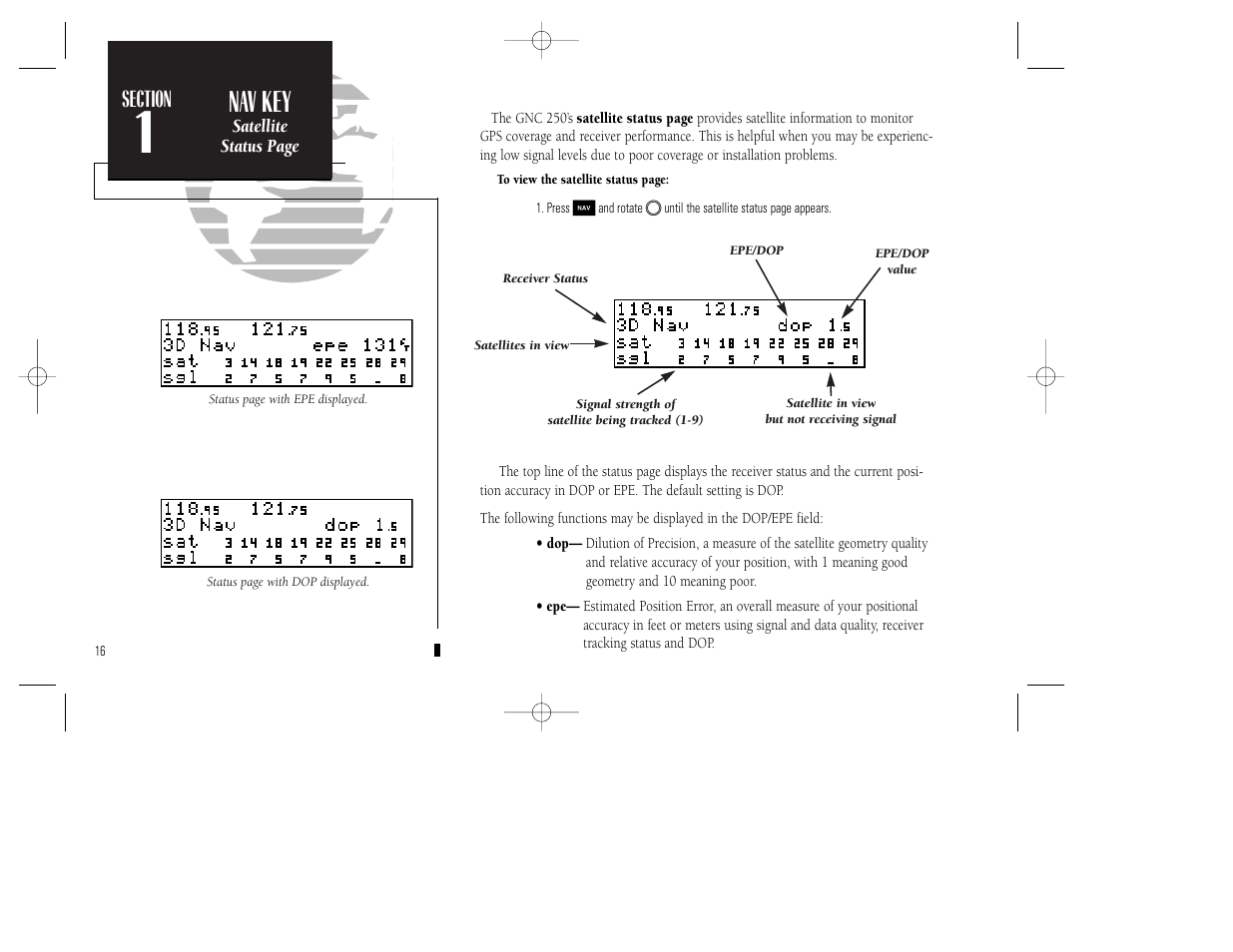 Reference, Nav key | Garmin GNC 250 User Manual | Page 26 / 112