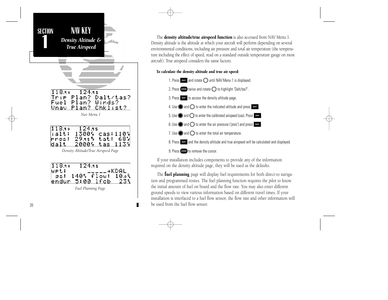 Reference, Nav key | Garmin GNC 250 User Manual | Page 30 / 112