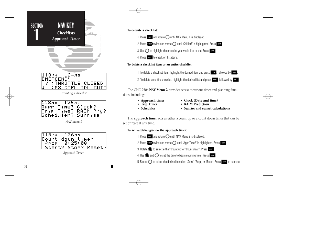 Reference, Nav key | Garmin GNC 250 User Manual | Page 34 / 112