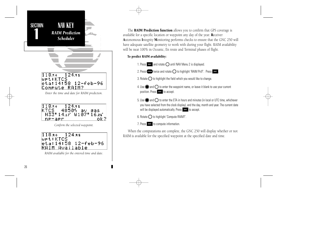 Reference, Nav key | Garmin GNC 250 User Manual | Page 36 / 112