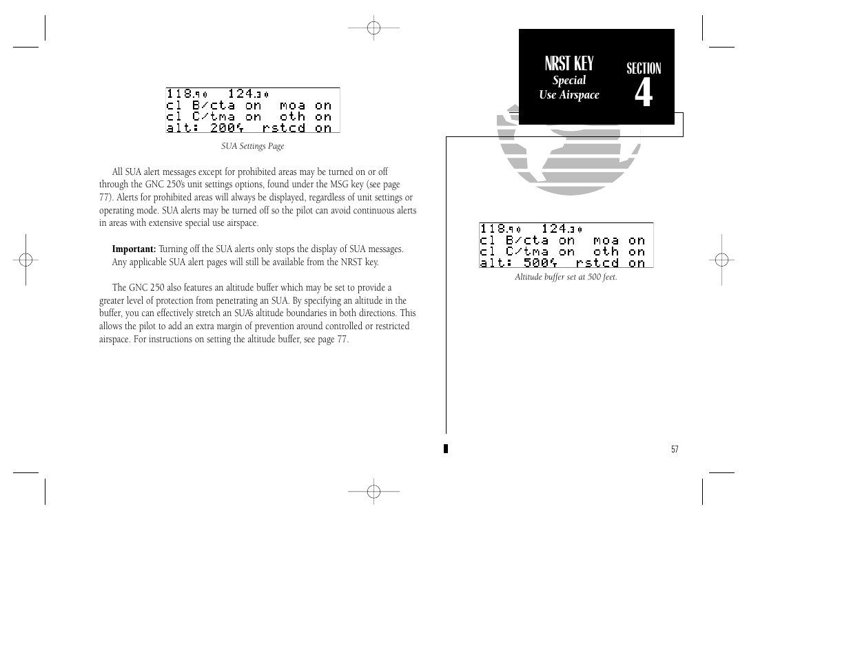 Appendix a, Nrst key | Garmin GNC 250 User Manual | Page 67 / 112