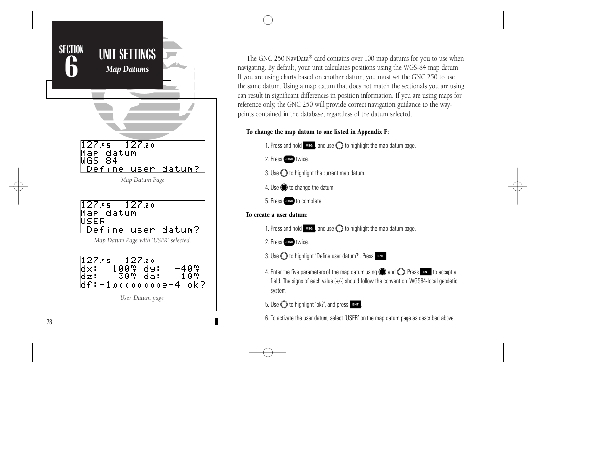 Unit settings | Garmin GNC 250 User Manual | Page 88 / 112