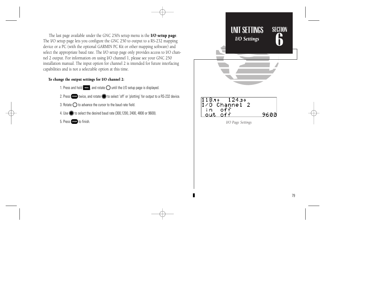 Unit settings | Garmin GNC 250 User Manual | Page 89 / 112