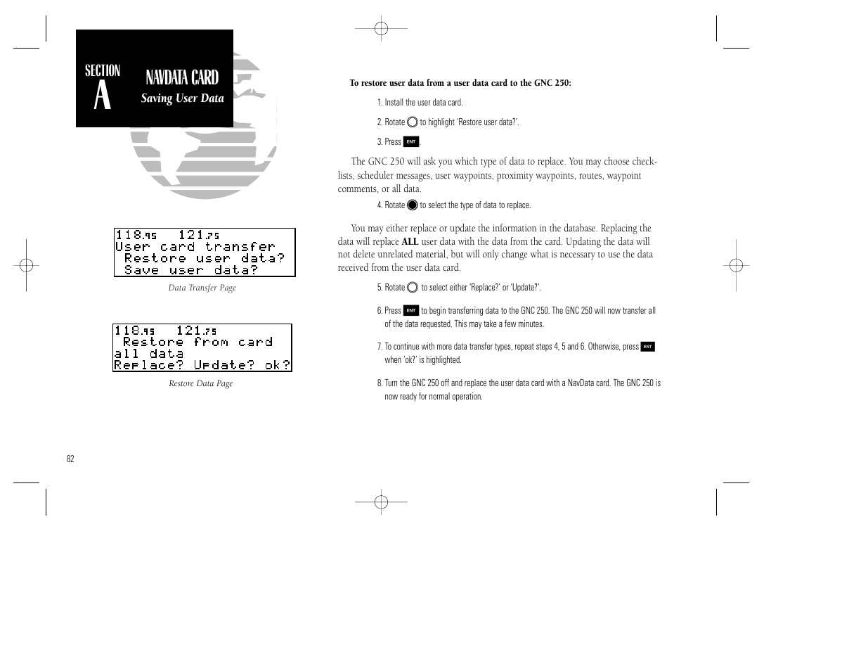 Navdata card | Garmin GNC 250 User Manual | Page 92 / 112