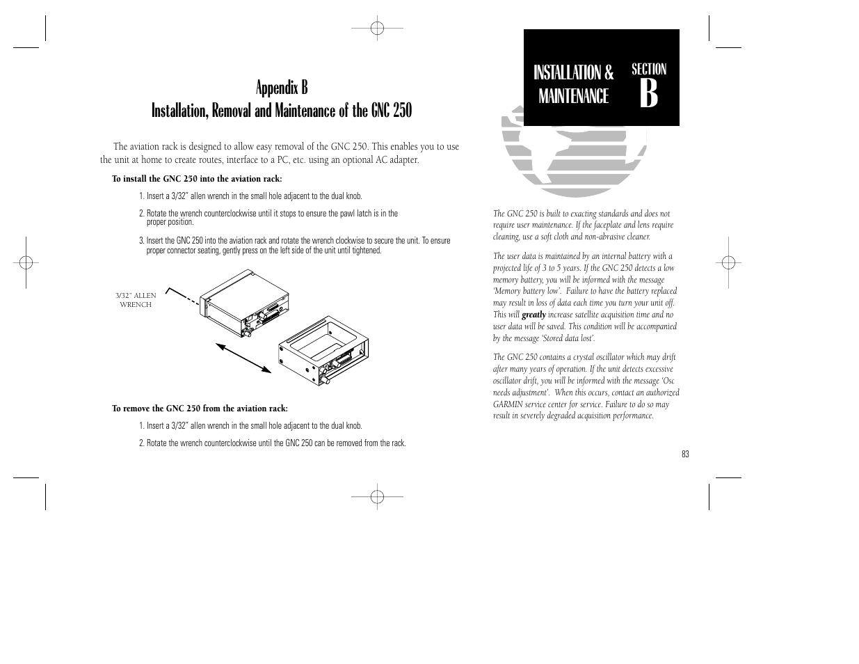 Installation & maintenance | Garmin GNC 250 User Manual | Page 93 / 112