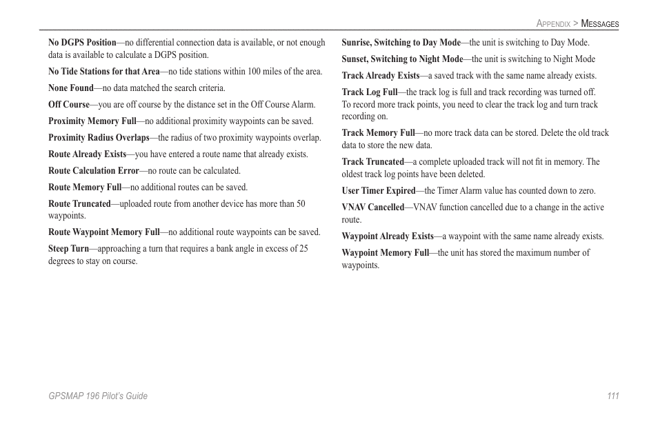 Garmin GPSMAP 196 User Manual | Page 119 / 132