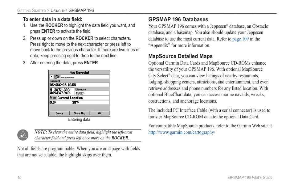 Garmin GPSMAP 196 User Manual | Page 18 / 132