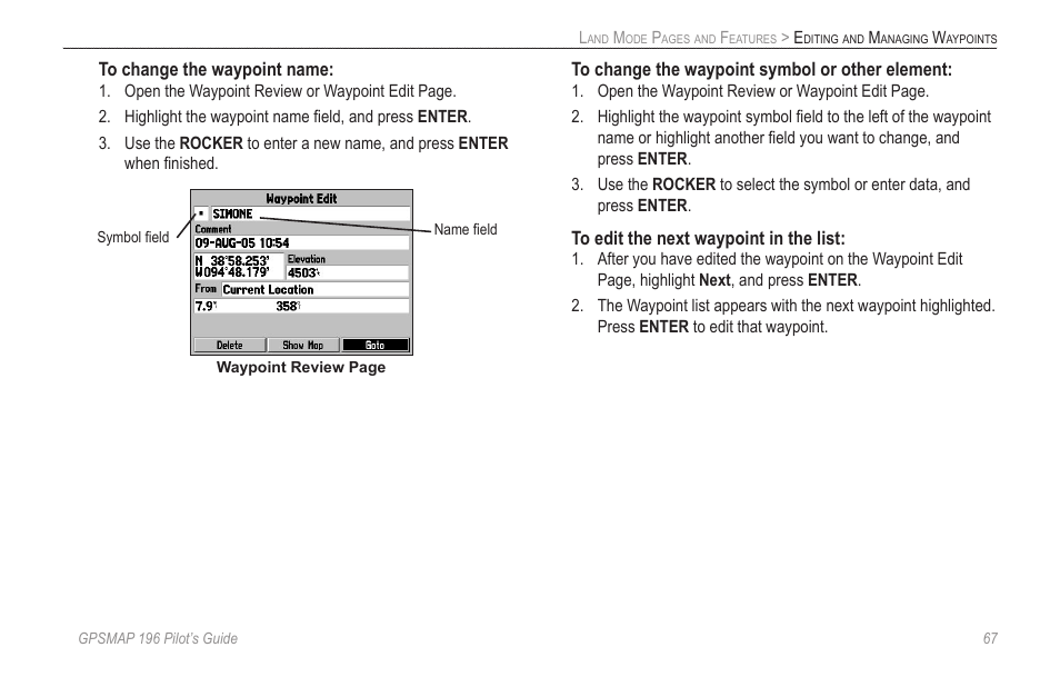Garmin GPSMAP 196 User Manual | Page 75 / 132