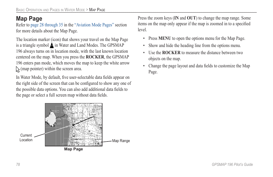 Map page | Garmin GPSMAP 196 User Manual | Page 86 / 132