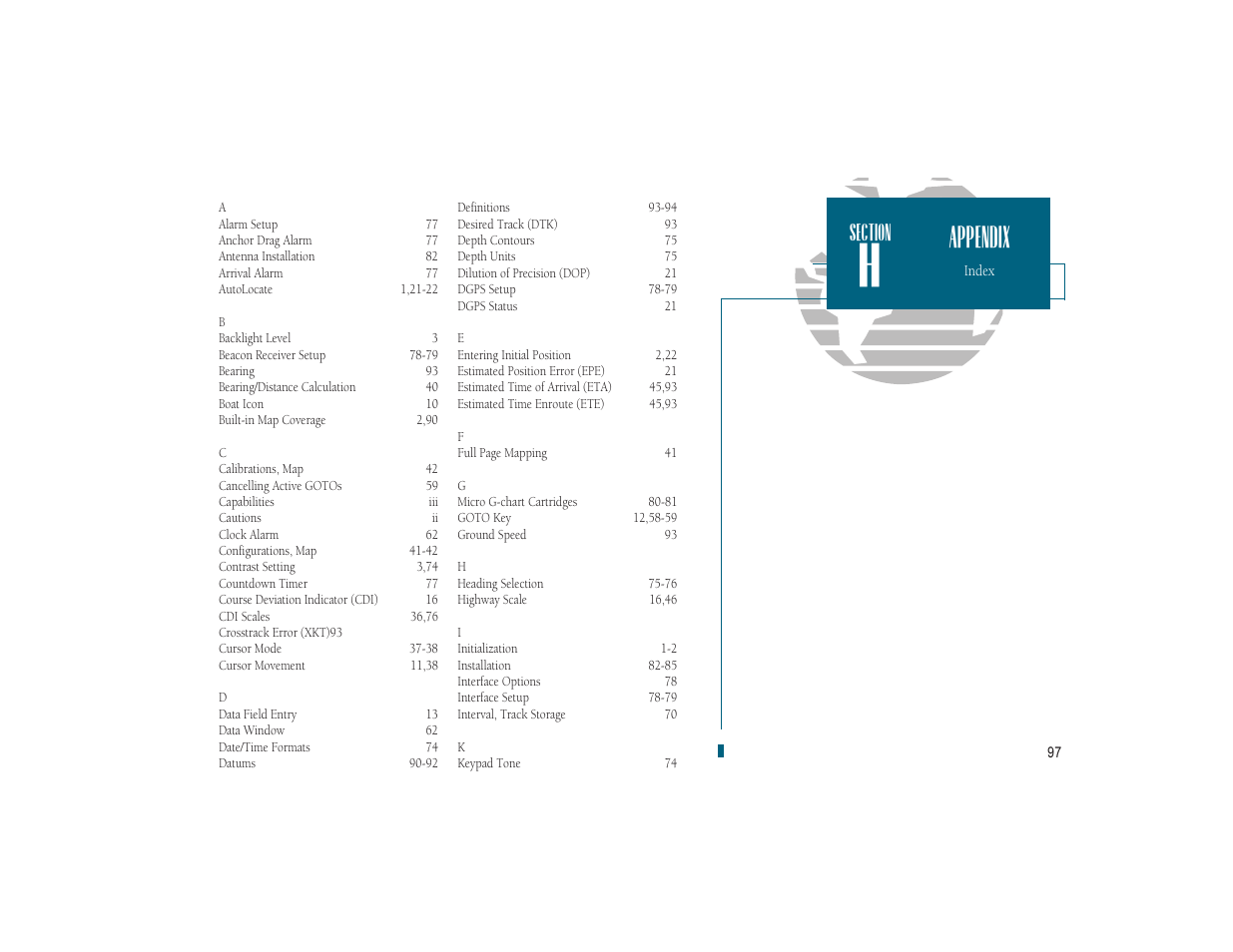 Appendix | Garmin GPSMAP 185 Sounder User Manual | Page 107 / 110