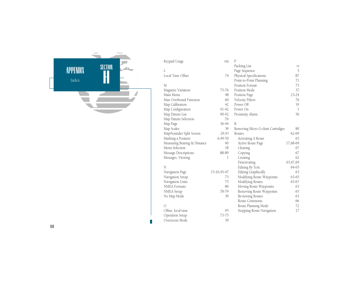 Appendix | Garmin GPSMAP 185 Sounder User Manual | Page 108 / 110