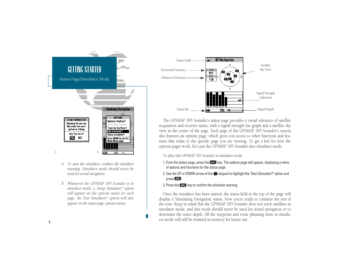Getting started | Garmin GPSMAP 185 Sounder User Manual | Page 14 / 110
