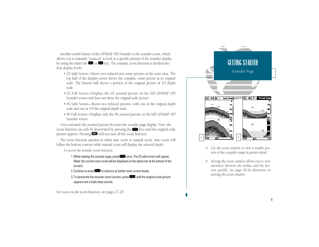 Getting started | Garmin GPSMAP 185 Sounder User Manual | Page 19 / 110